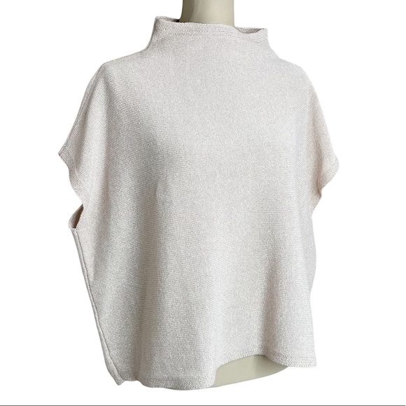 Eileen Fisher Sweaters - Eileen Fisher Women’s stand away Neck Sweater Sz PM/PL Beige W/Sparkly